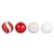 Assorted 4 Pack 4.5" Red & White Shatterproof Ball Ornaments by Ashland®